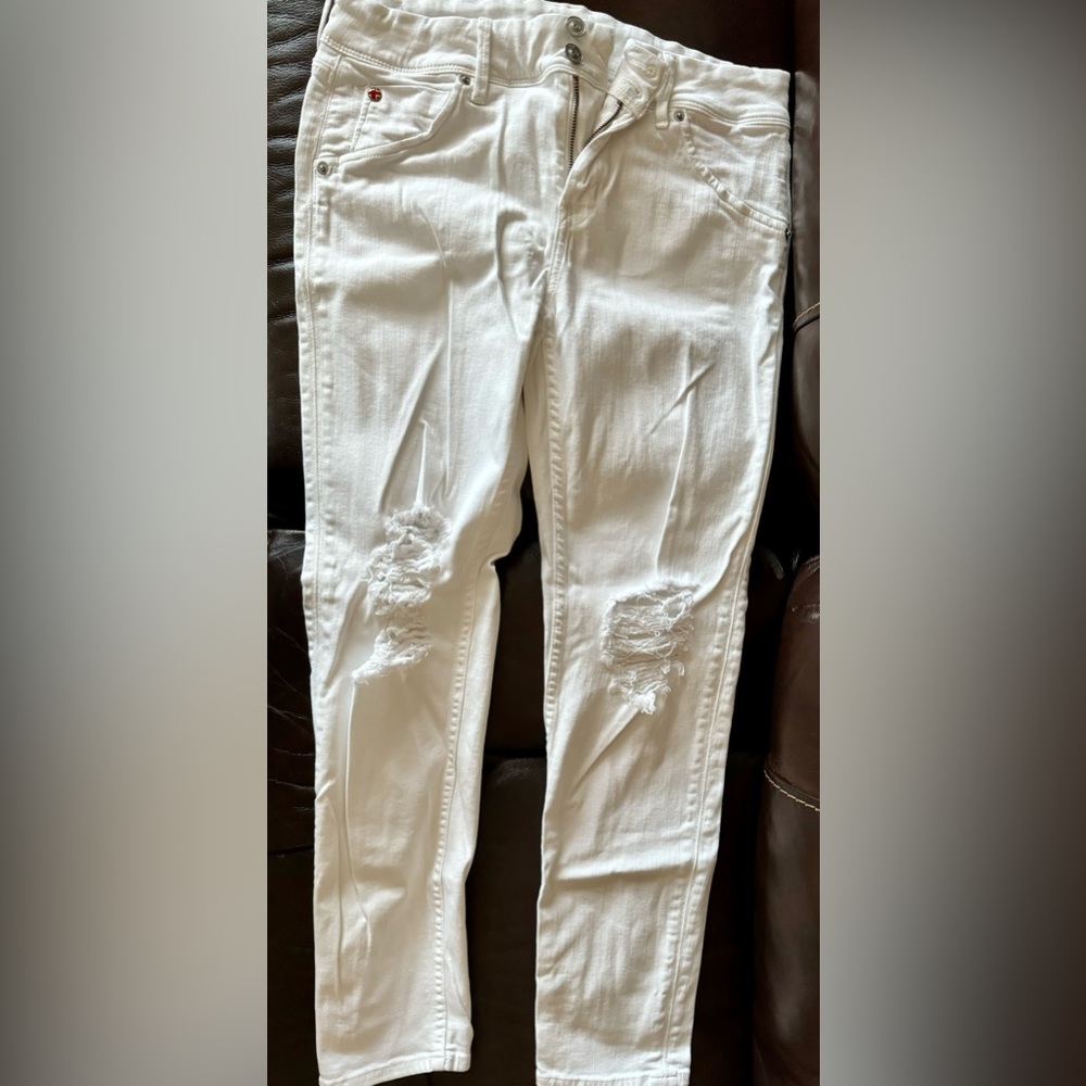 Hudson Skinny Ripped White Jeans size 30